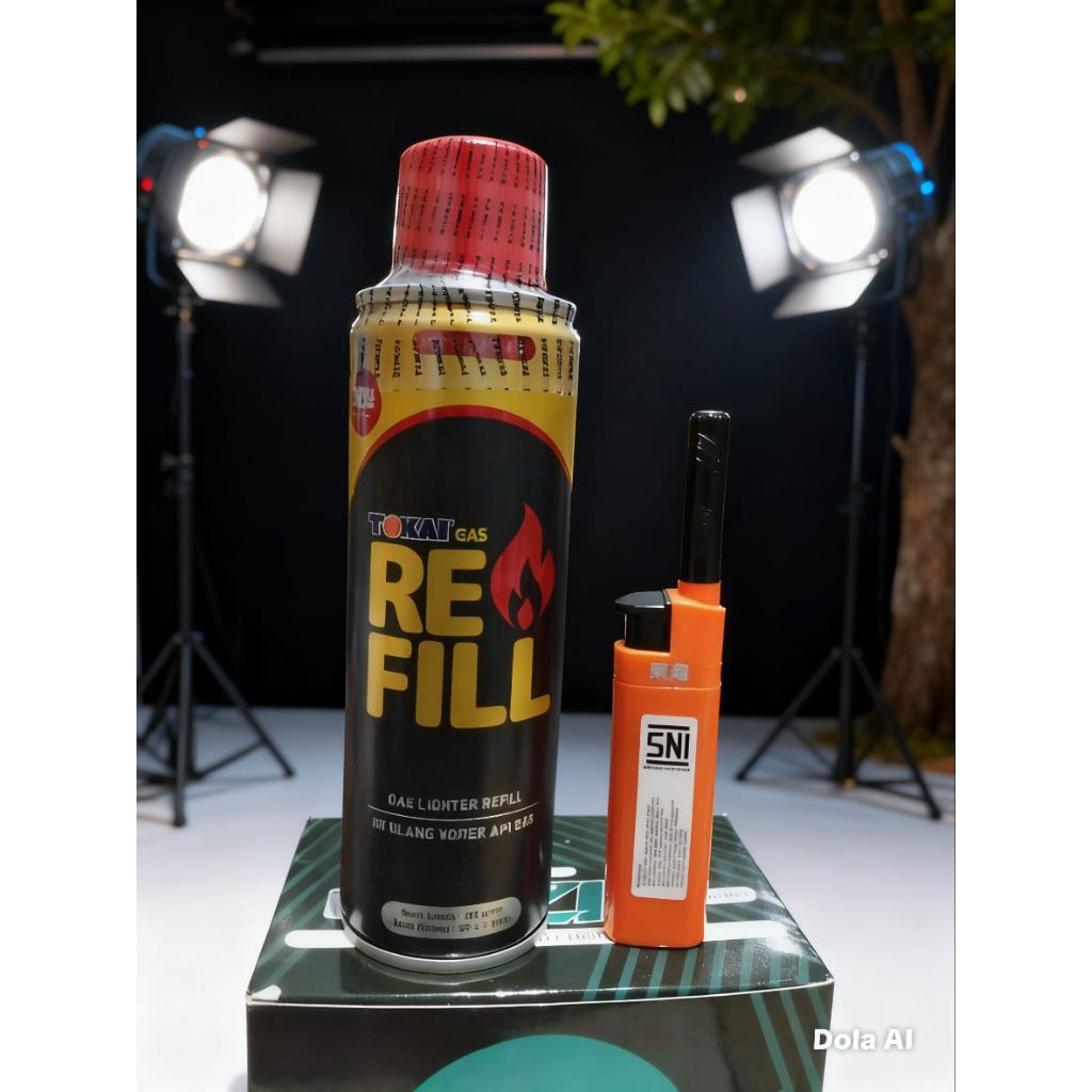 paket refil/isi ulang korek api 135gr+korek pematik kompor izi original tokai