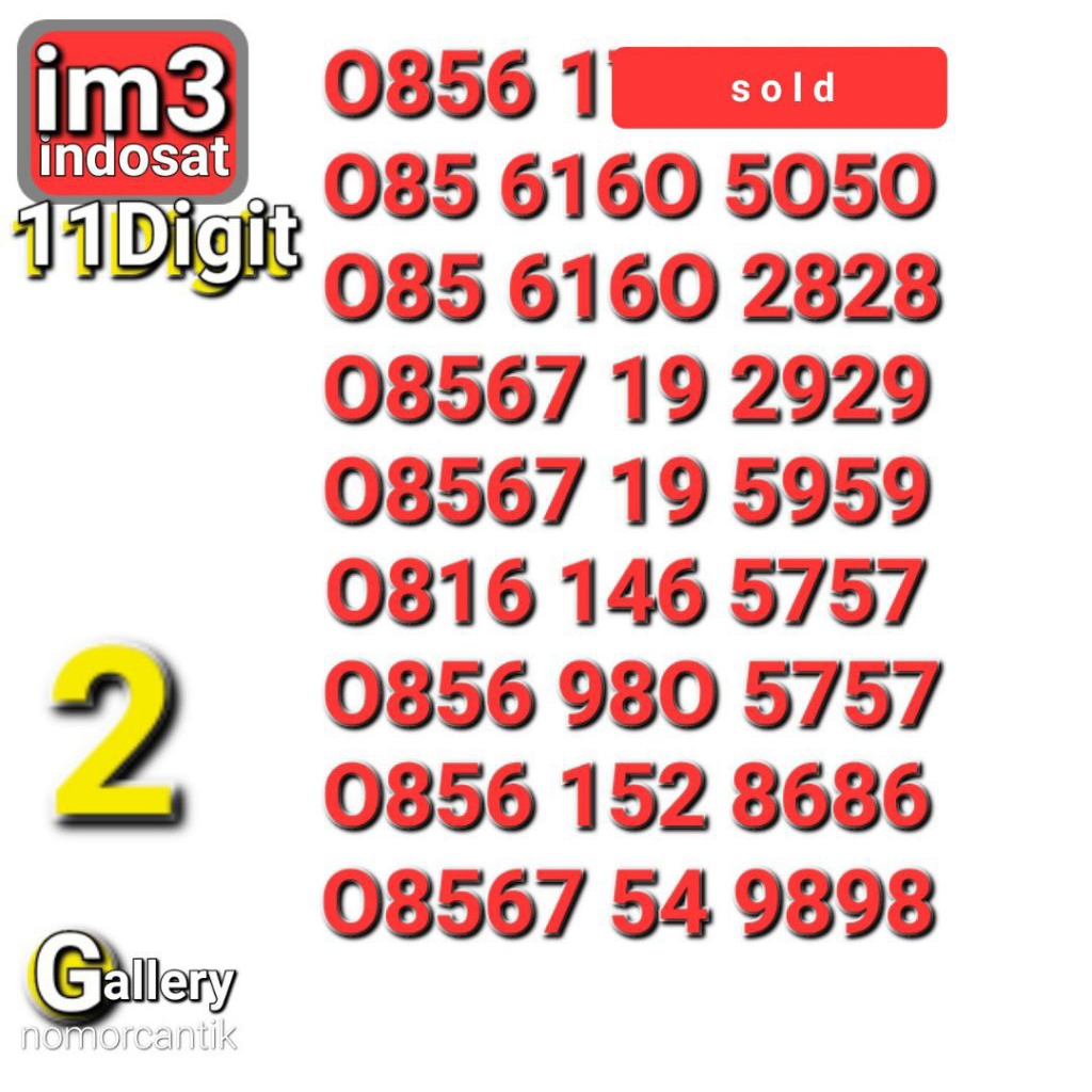 NOMOR CANTIK IM3 11DIGIT ABAB