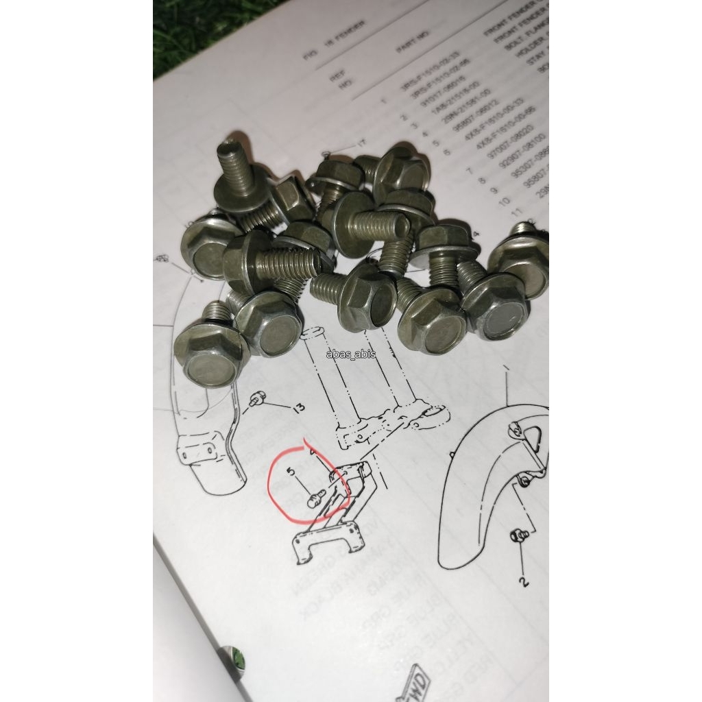 baut breket plat nomor rx king cobra baut spakbor belakang rx king rxs