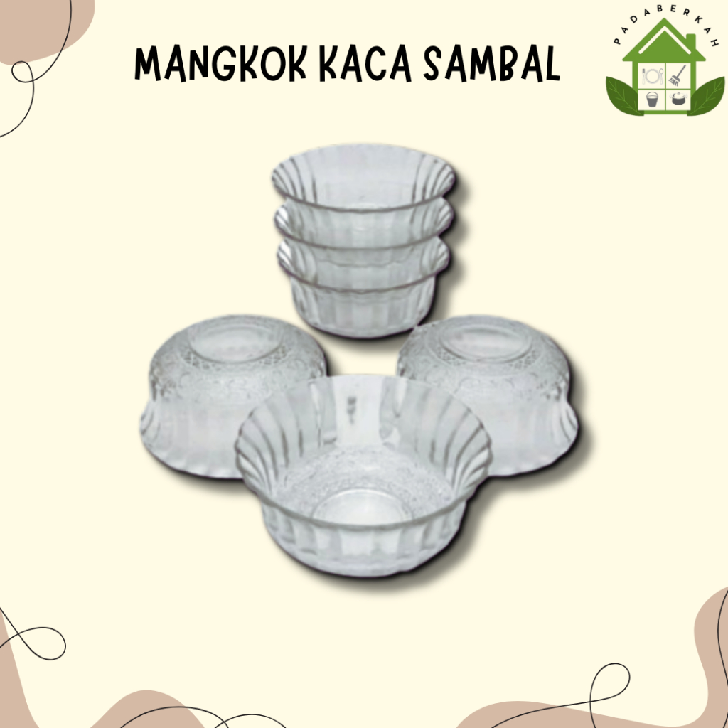 Mangkok Sambal Mangkok Fleur De Lis Mangkok Bowl Mini Mangkok Kaca PM Motif Bunga