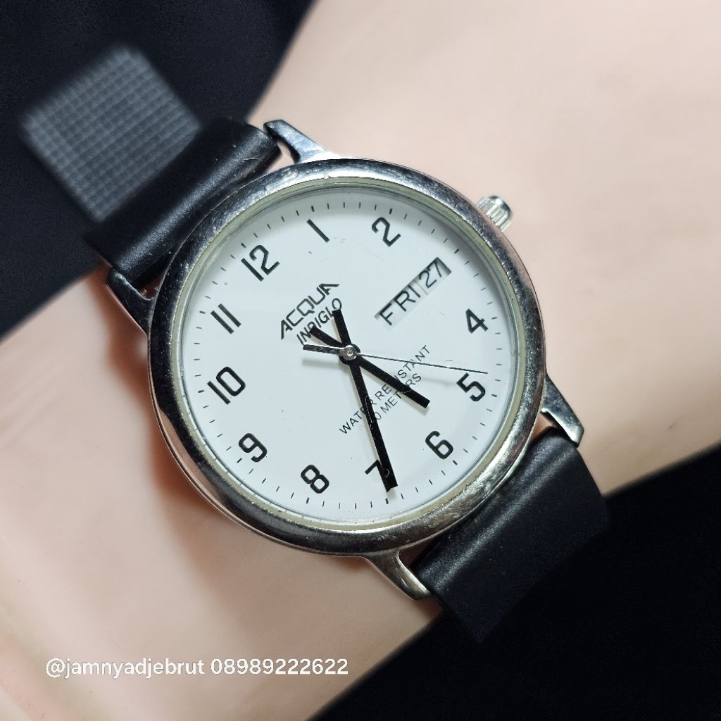 Jam Acqua Indiglo YZ02 by Timex Silver White Bekas