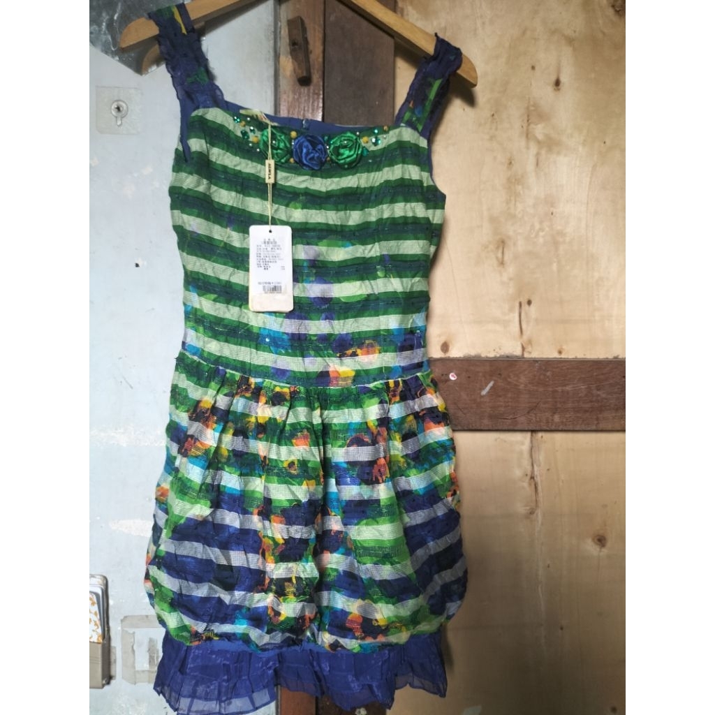 dress garis bunga flower floral vintage kutung sleeveless tanktop sexy minidress sleeveless balon fl