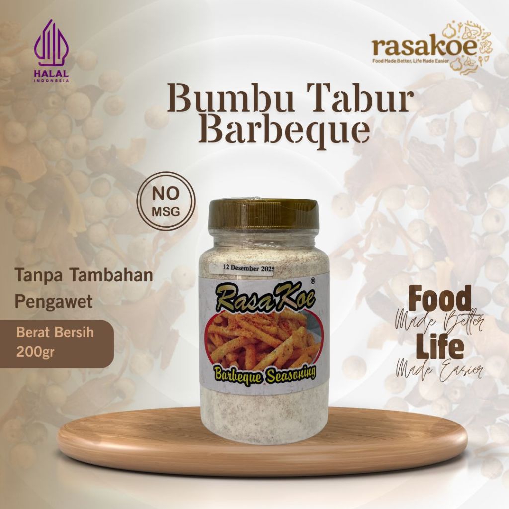 Rasakoe Bumbu Tabur Barbeque Non MSG 200 Gram - Halal, Praktis & Tanpa Pengawet