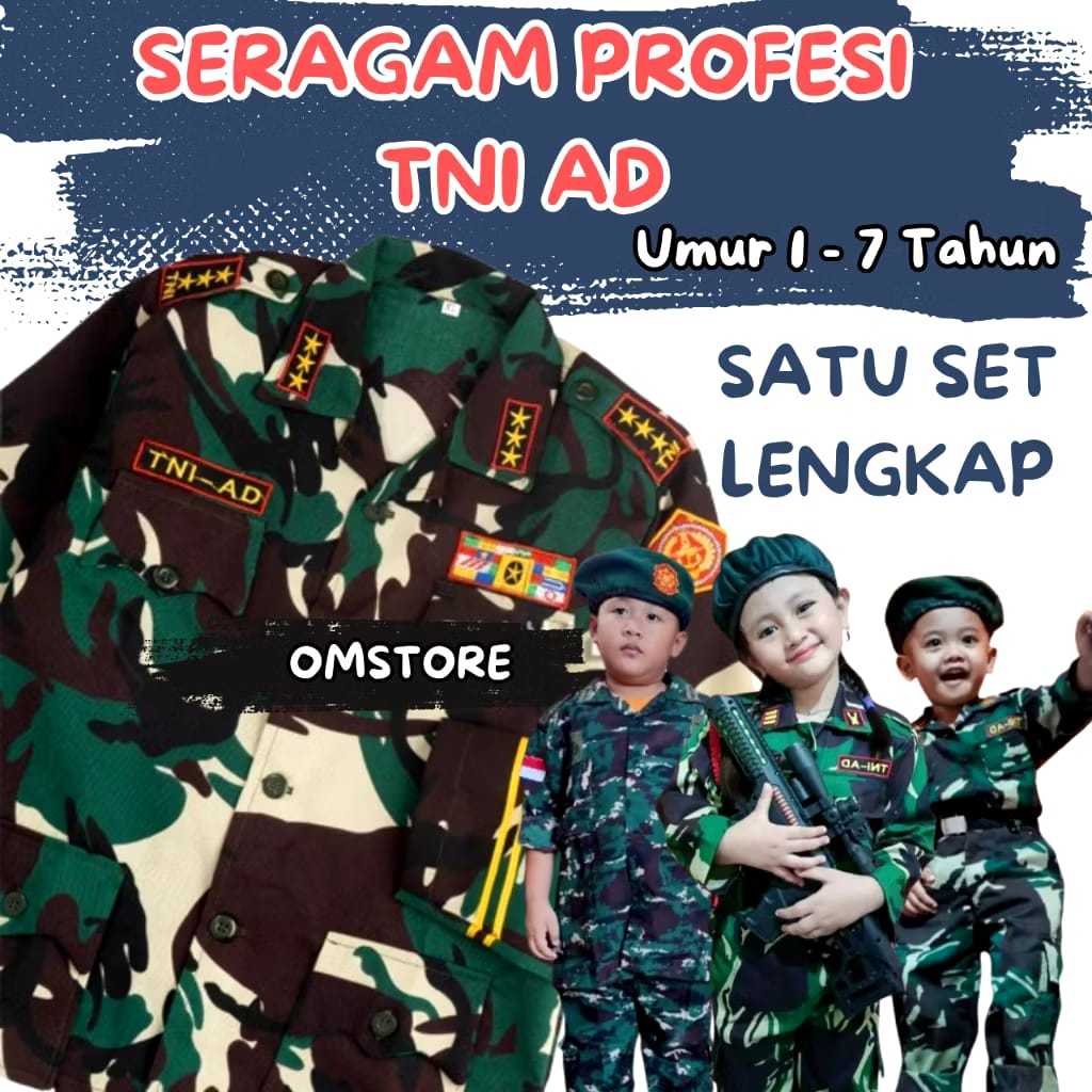 Baju Profesi Tentara Anak Laki Laki Baju Cita Cita Loreng Tentara Anak Cowok Seragam Abri TNI Anak 2