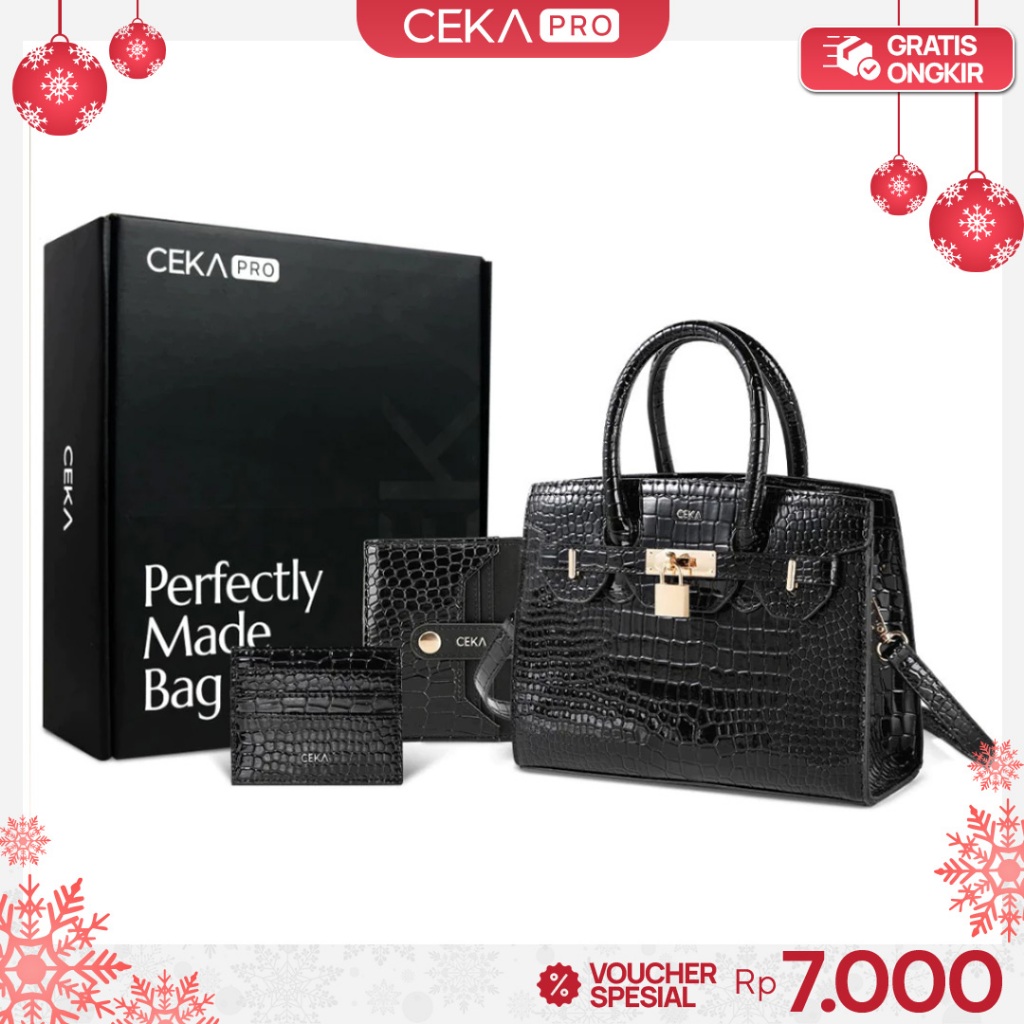 [FREE BOX] CEKA PRO Tas Wanita Niki Gift Set Tas Selempang Wanita Slingbag Wanita Gift Set 3 In 1