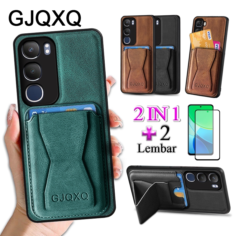 GJQXQ 2 In 1 Case For VIVO Y19S Pro Y15S Y17S Y18 4G Y19 Y17 Y100 5G Casing Ponsel Kulit Premium Den