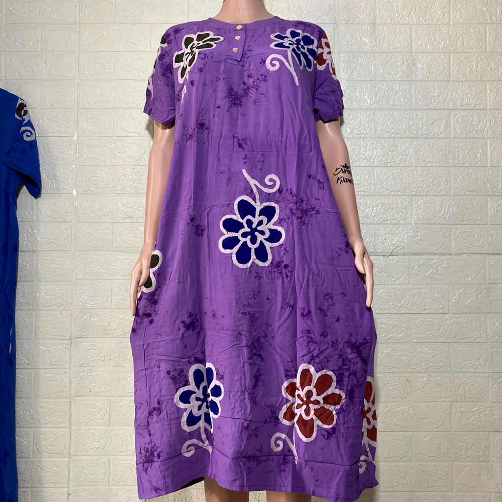 Daster Sunan LD 110 Kencana Ungu Label Hitam Busui Kancing Wanita Bumil Baju Tidur Baju santai Wanit