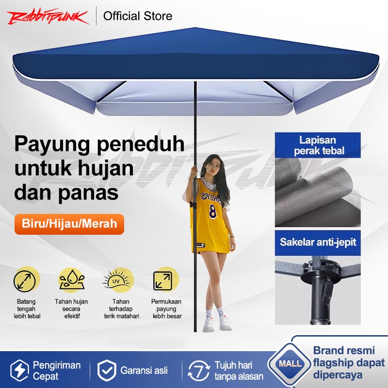 Payung teduh ukuran besar, payung outdoor anti UV untuk berjualan, payung iklan, payung komersial un