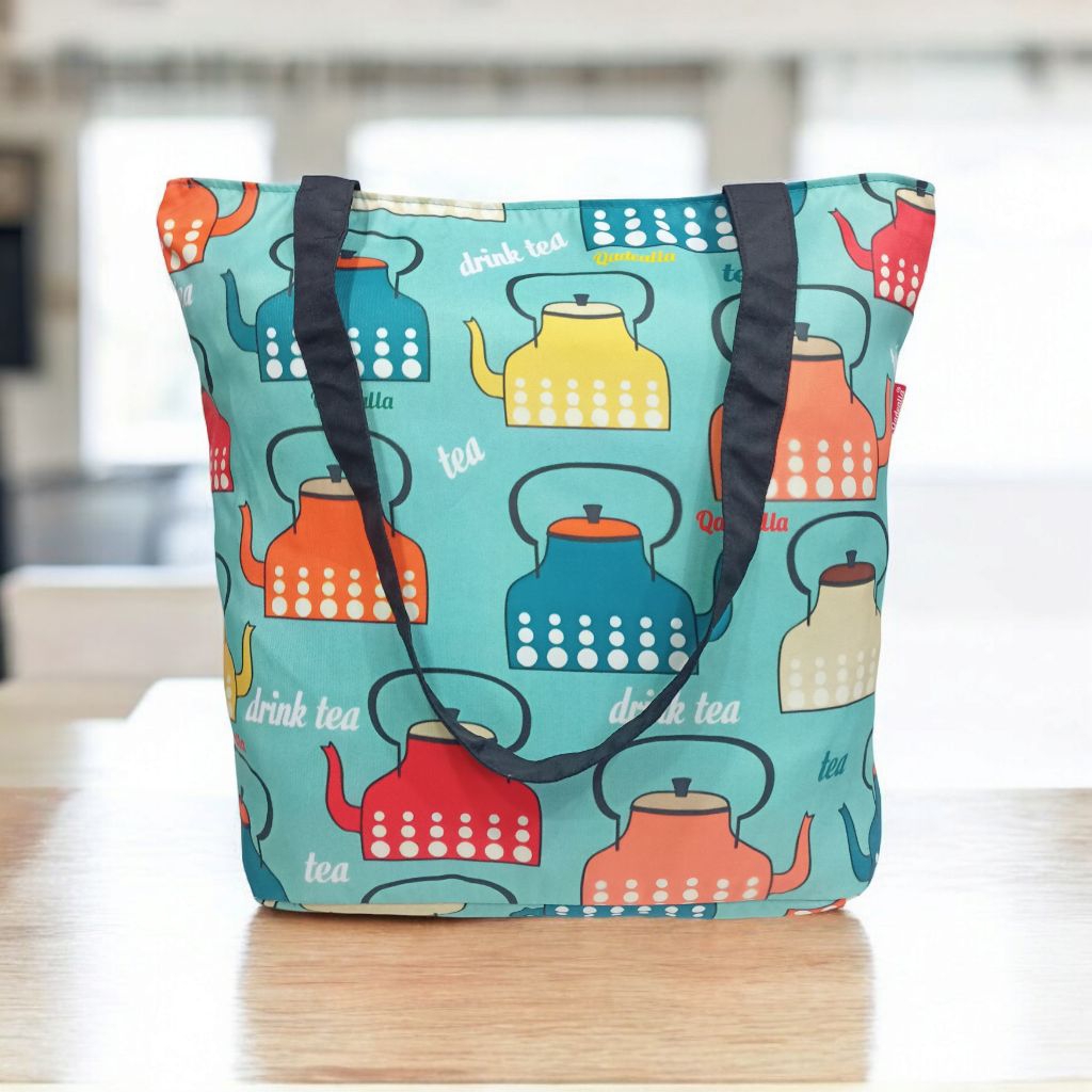 QADEALLA Tote Bag Resleting Tas Wanita Kuliah Laptop Waterproof QT9009