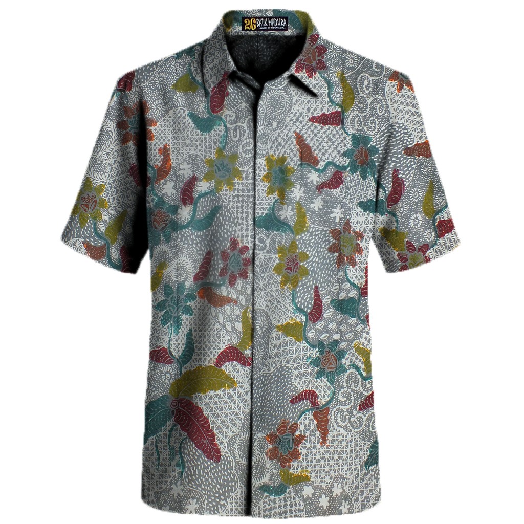 Kemeja Batik Tulis Madura Baju Batik Pria Lengan Pendek F6741