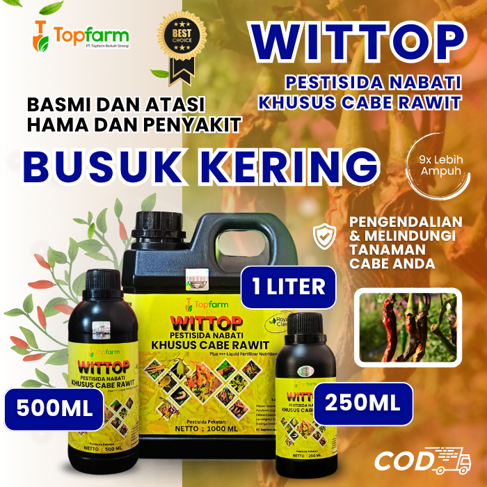 Obat Cabe Topfarm / Obat Untuk Cabe Busuk Kering / Obat Cabe Rawit Busuk Kering / Obat Hama Cabe Bua