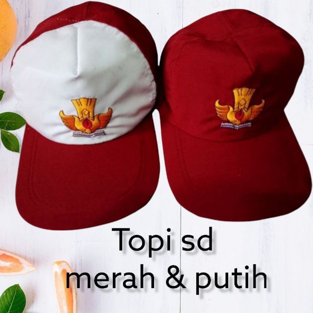 Topi seragam sekolah SD perlengkapan seragam sekolah SD