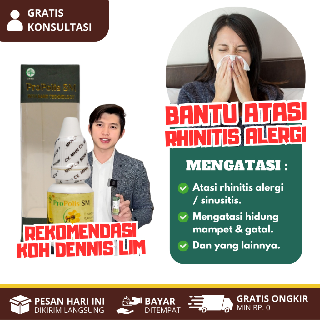 PROPOLIS SM Obat Hidung Tersumbat / Mampet Bersin-Bersin Rhinitis Alergi Flu Karena Alergi