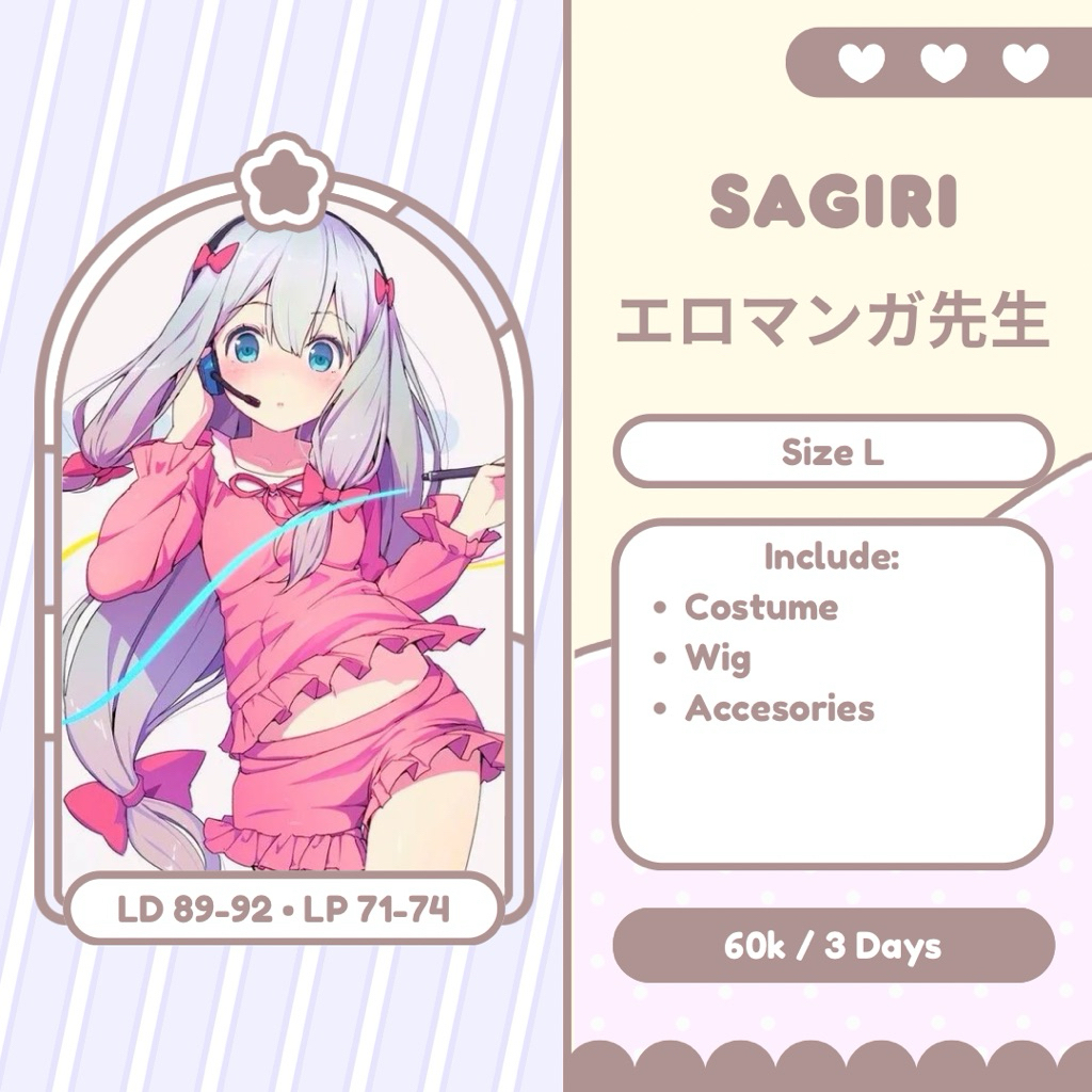 [ RENTAL ] Costume Cosplay Sagiri Izumi