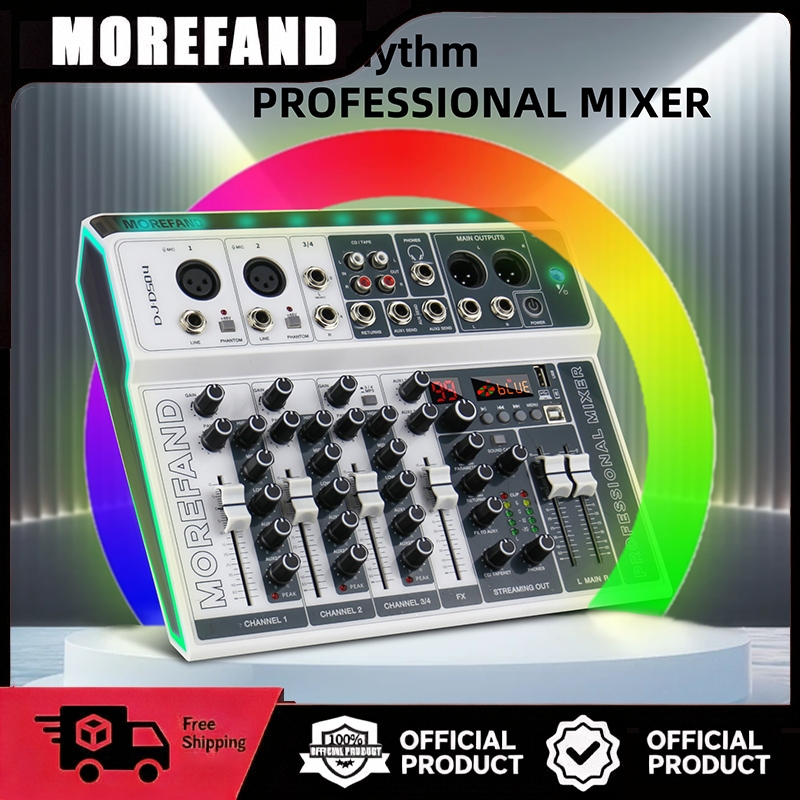 MIXER AUDIO profesional Semua fungsi DJ-DS04 4 channel 99DSP Power Amplifier Mixer 2 Saluran - Dilen