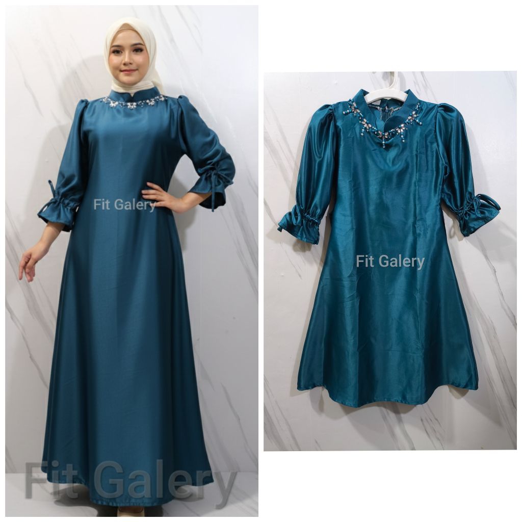 Gamis Brukat Emerald Blue / Seragam Pesta Emerald sesi 2