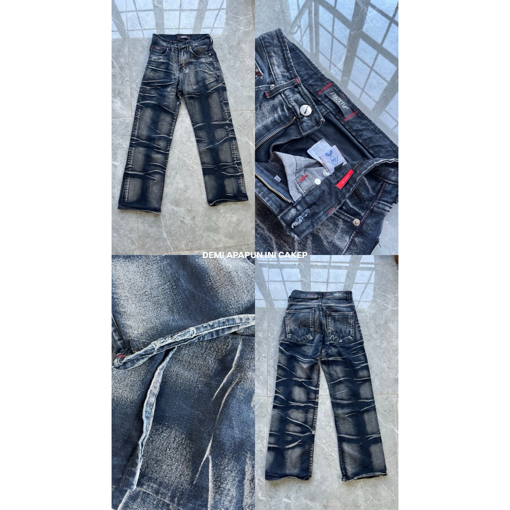 [PRELOVED] DENIMITUP BAGGY CHARCOAL