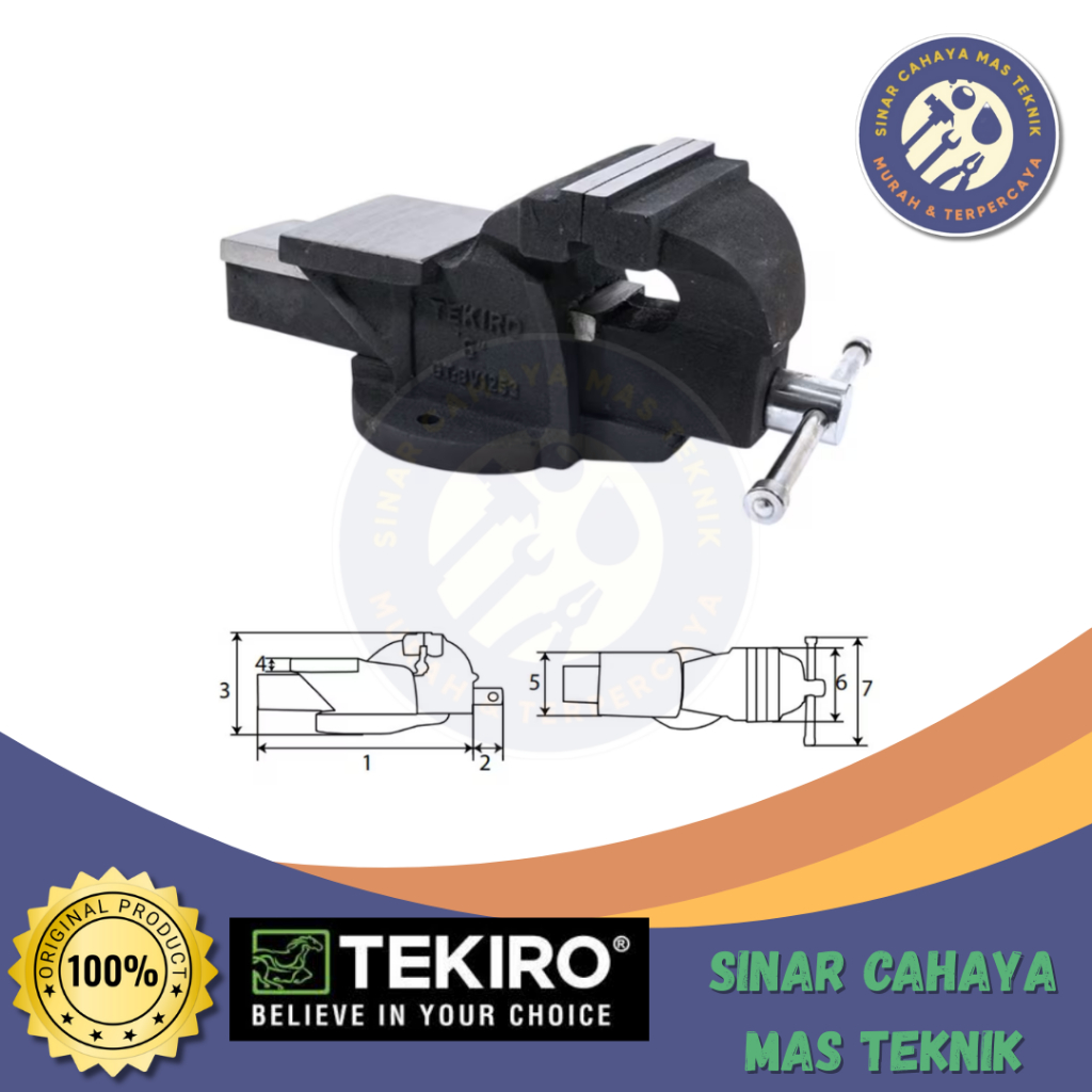 TEKIRO GT-BV1253 TANGGEM 6"/BENCH VISE STEEL BODY 6"