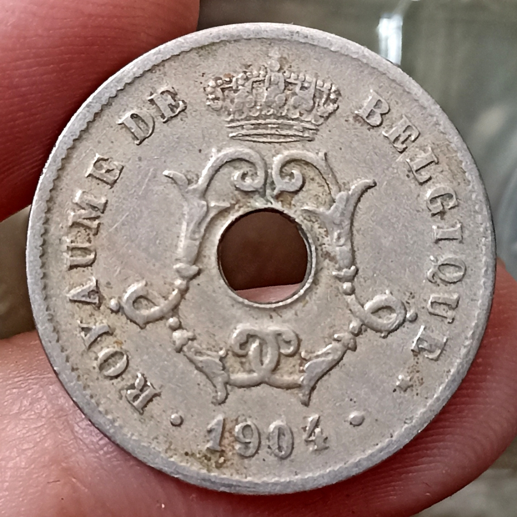Koin Kuno Belgium / Belgia 10 Centimes - Léopold II Tahun 1904