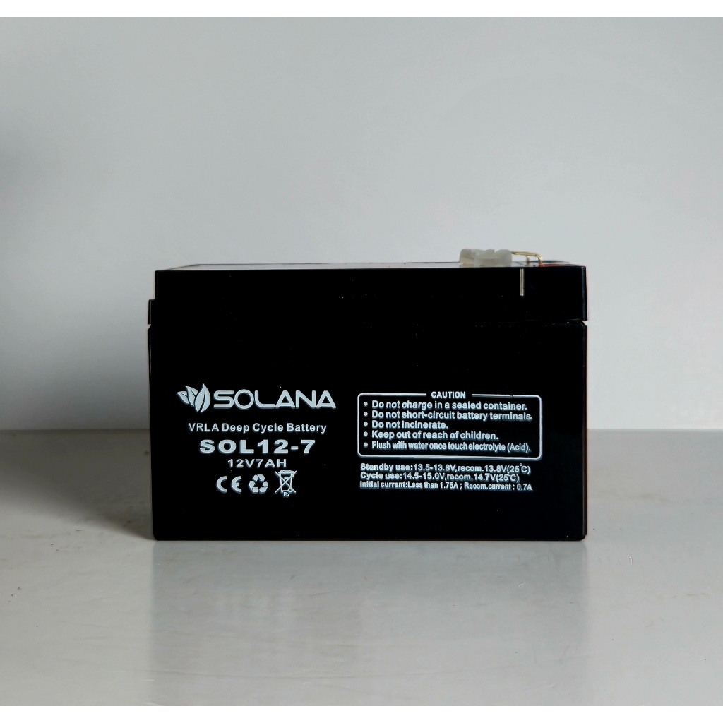Aki Baterai Vrla Ups Kering Maintenance Free Solana 12 V 7 Ah