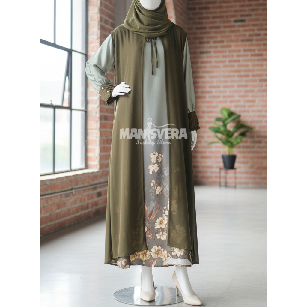 Long Dress Busana Muslim Wanita Jubah Gaun Gamis Anggun Elegan Cantik Cocok untuk Acara Formal Tampi