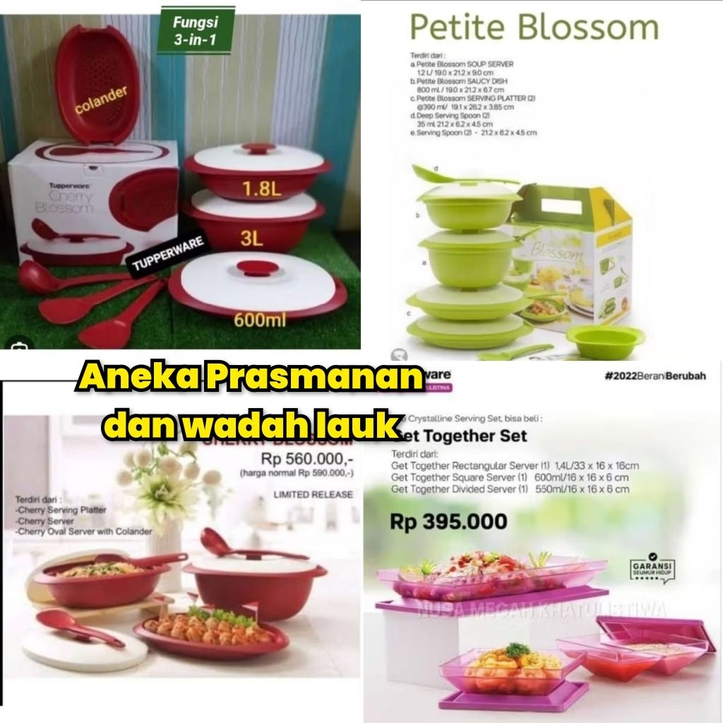 Cherry Blossom Tupperware prasmanan set