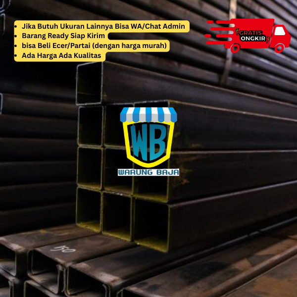 Hollow Hitam 40 x 60 x panjang 6 meter - holo hitam - besi murah - warung baja -  hollow hitam 40x60