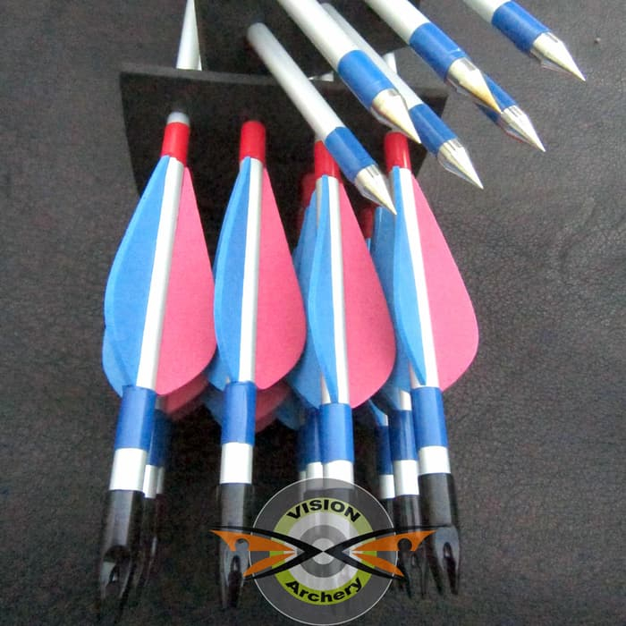 Anak Panah ALUMUNIUM 8mm PER 6 PCS Arrow Bukan Kayu Bambu Fiber Busur Panahan Vision Archery
