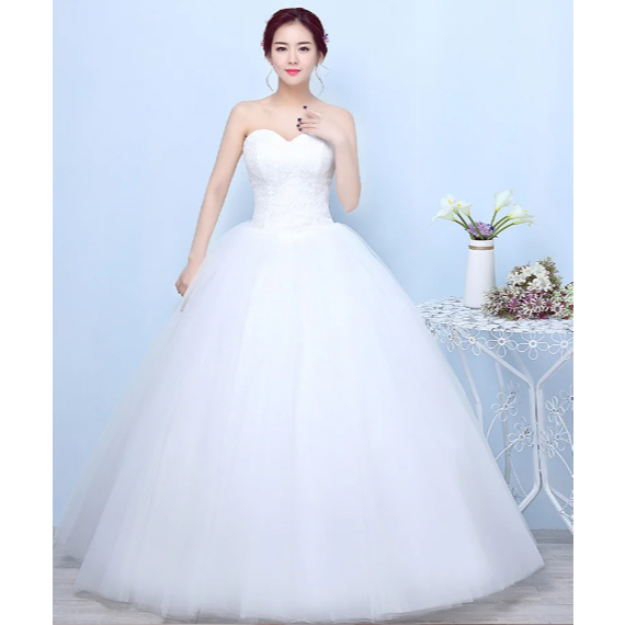 Gaun pengantin Promo  wedding dress simple wedding gown brocade