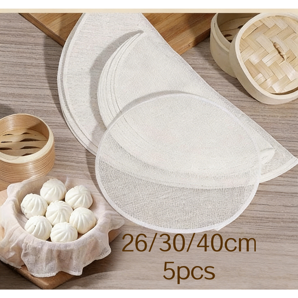 Isi 5/1set Kain Kukusan 26/30/40cm Anti Lengket Kain Nasi Kukus Kain Kukus Kain Alas Kukusan Dimsum 