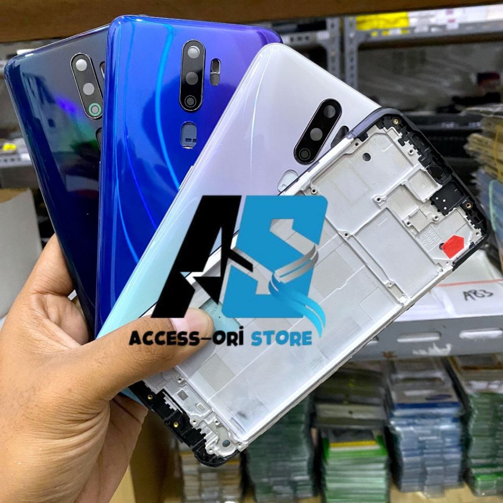 Casing Housing Fullset HP Oppo A9 2020 CPH1937 CPH1939 Backdoor Bezel + Frame LCD Bekdor Kesing