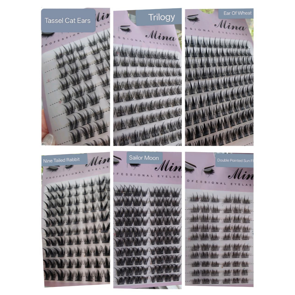 12.12 Paket MIna 7 Pack Bulu Mata Palsu + 1 Pinset + 1 Lem Bulu Mata HANA Paket Hemat Bulu Mata Wisp