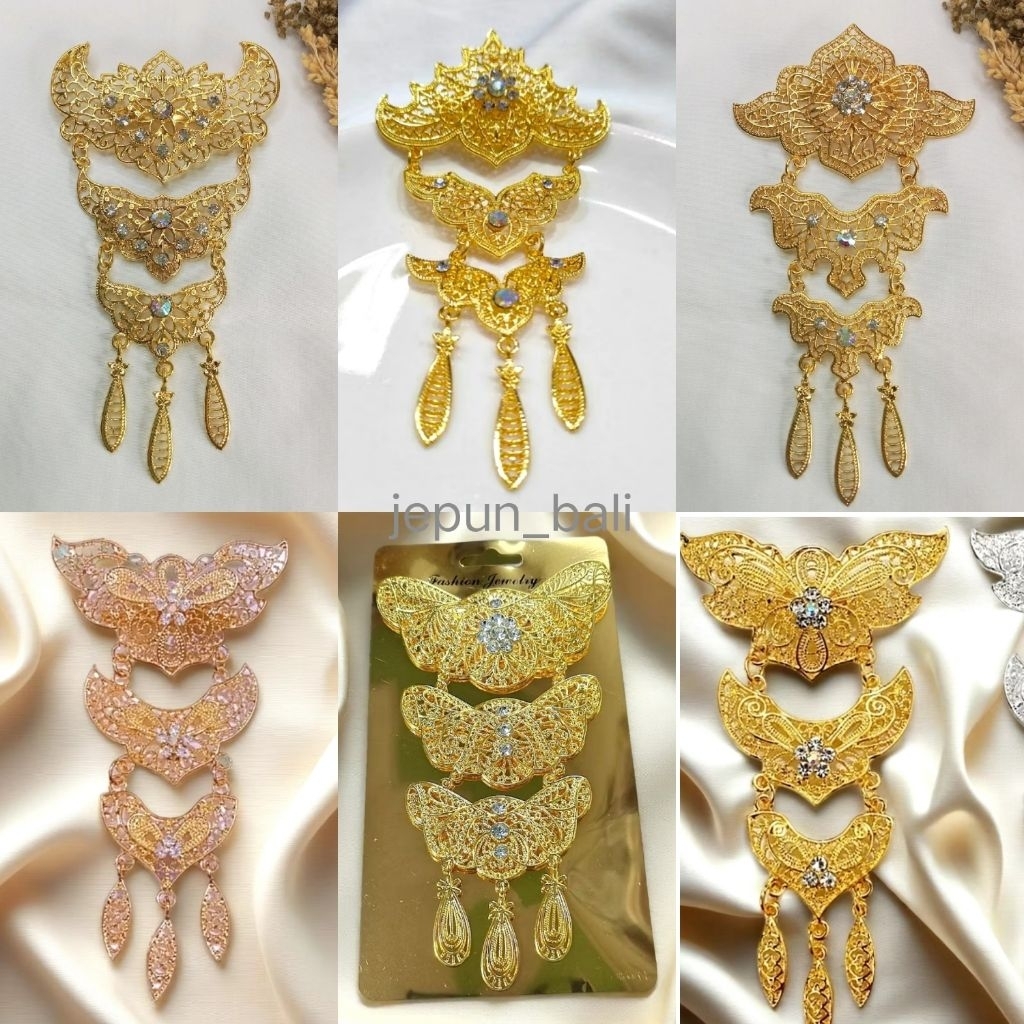 Bros Kebaya Etnik Bali Silver Emas Aksesoris Fashion Wanita