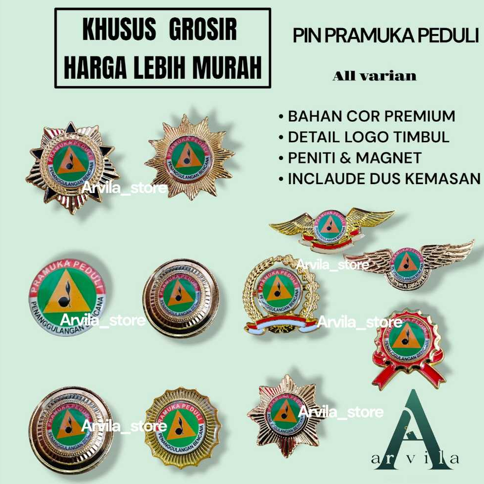 Pin pramuka peduli penanggulangan bencana / aksesoris pramuka peduli all varian