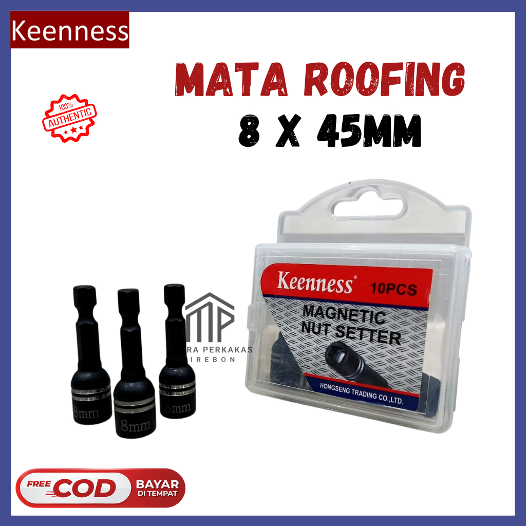 Mata Roofing 8 x 45mm - Mata Bor Plus Magnet cocok untuk Pemasangan Baut Baja Ringan 100% ORIGINAL