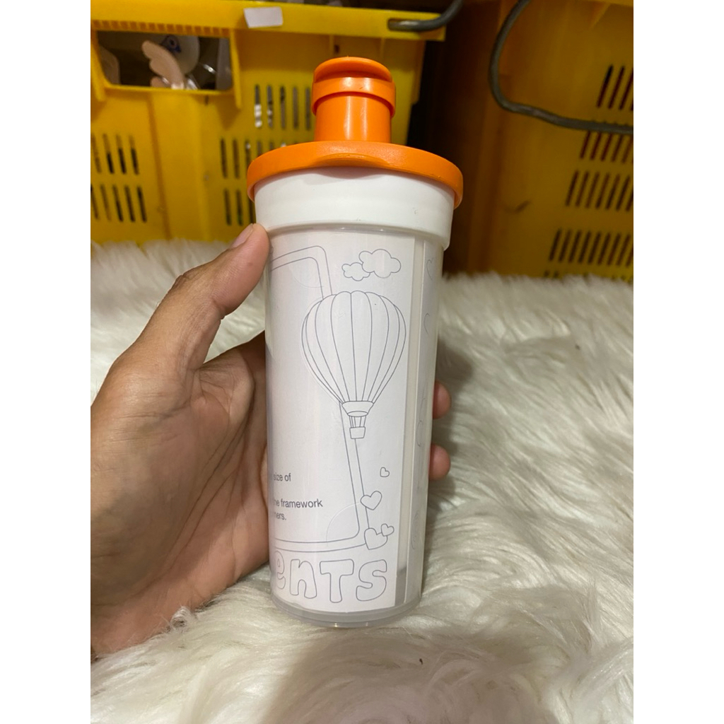 PL Botol Minum Tupperware Anak-anak Putih Oren 250ml