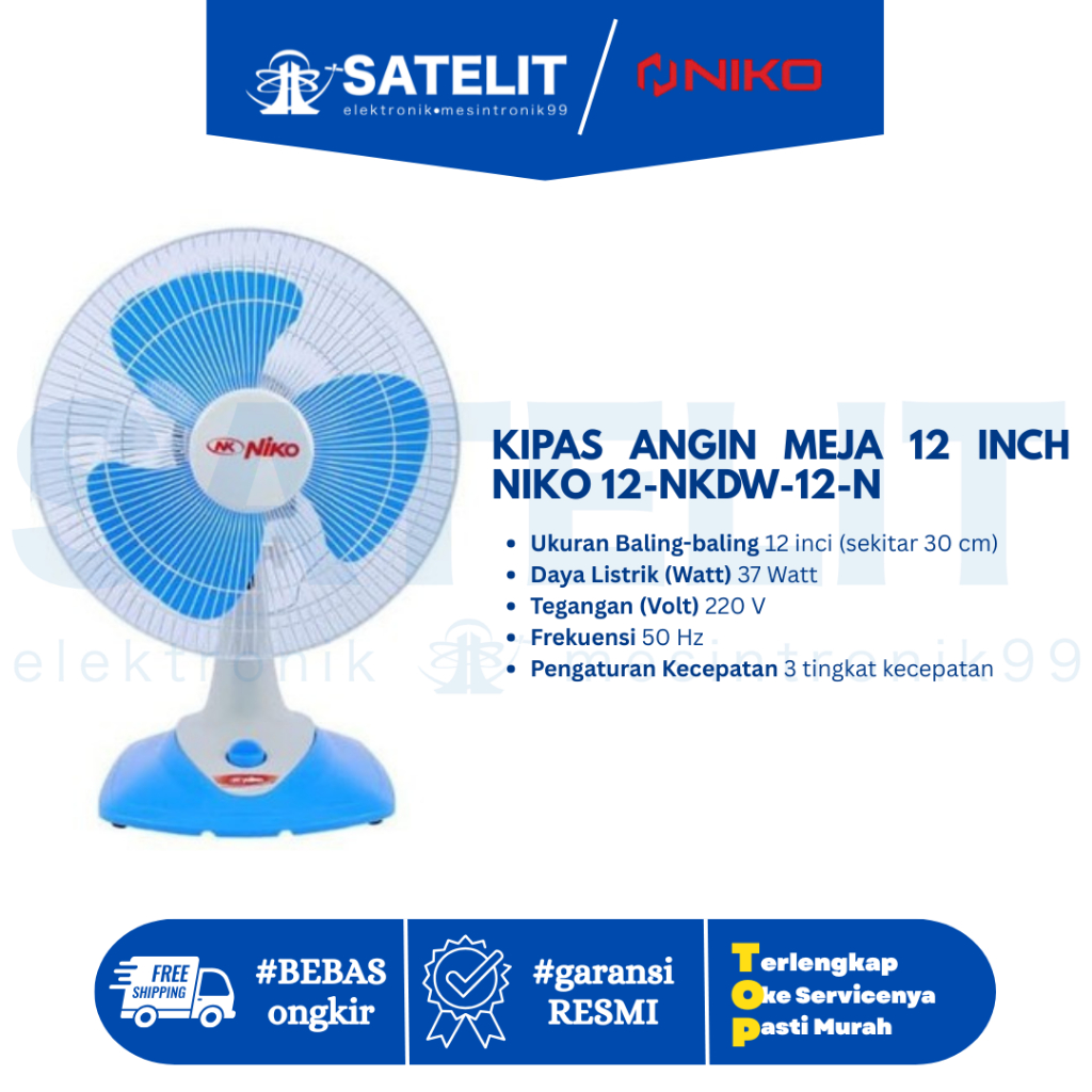 KIPAS ANGIN MEJA 12 INCH NIKO 12-NKDW-12-N