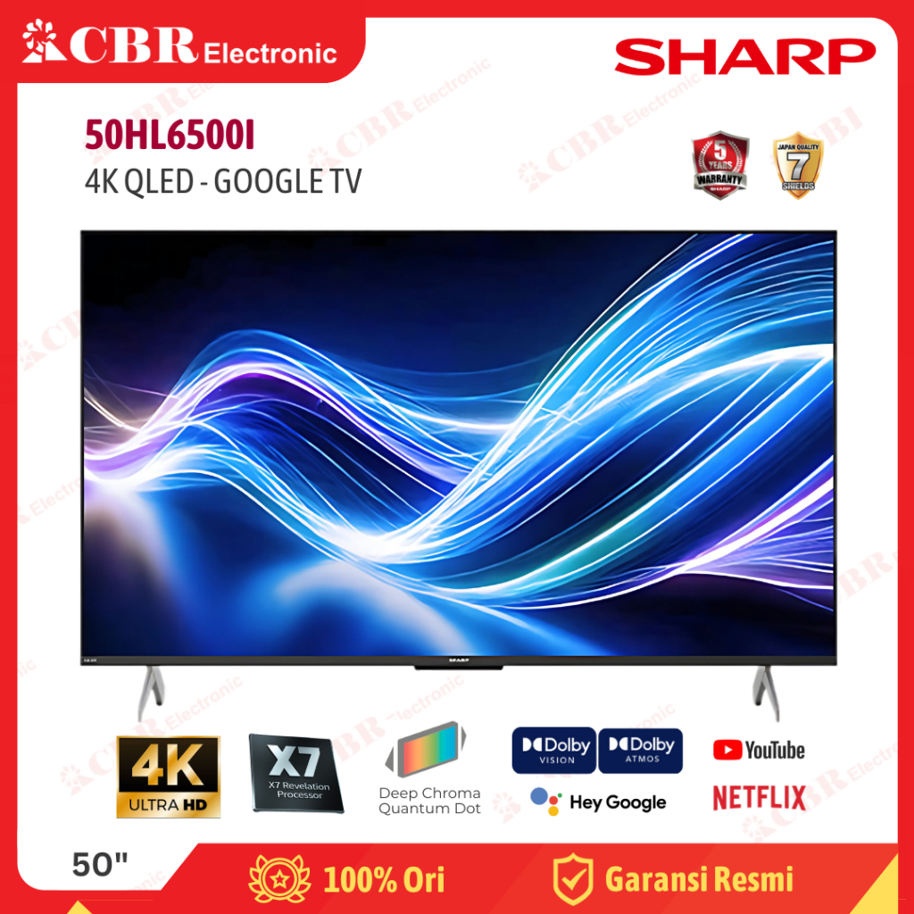 TV SHARP 50 Inch LED 50HL6500I (4K QLED – Google TV)