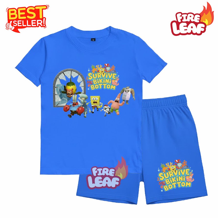 BAJU SETELAN KAOS ANAK SURVIVE BIKINI BOTTOM  ROBLOX