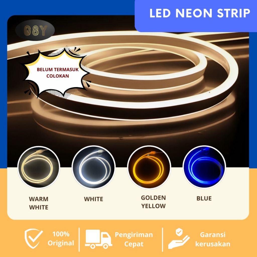 LAMPU LED NEON FLEX 220V / PANJANG 1 METER & 5 METER / LAMPU KAMAR LAMPU HIAS