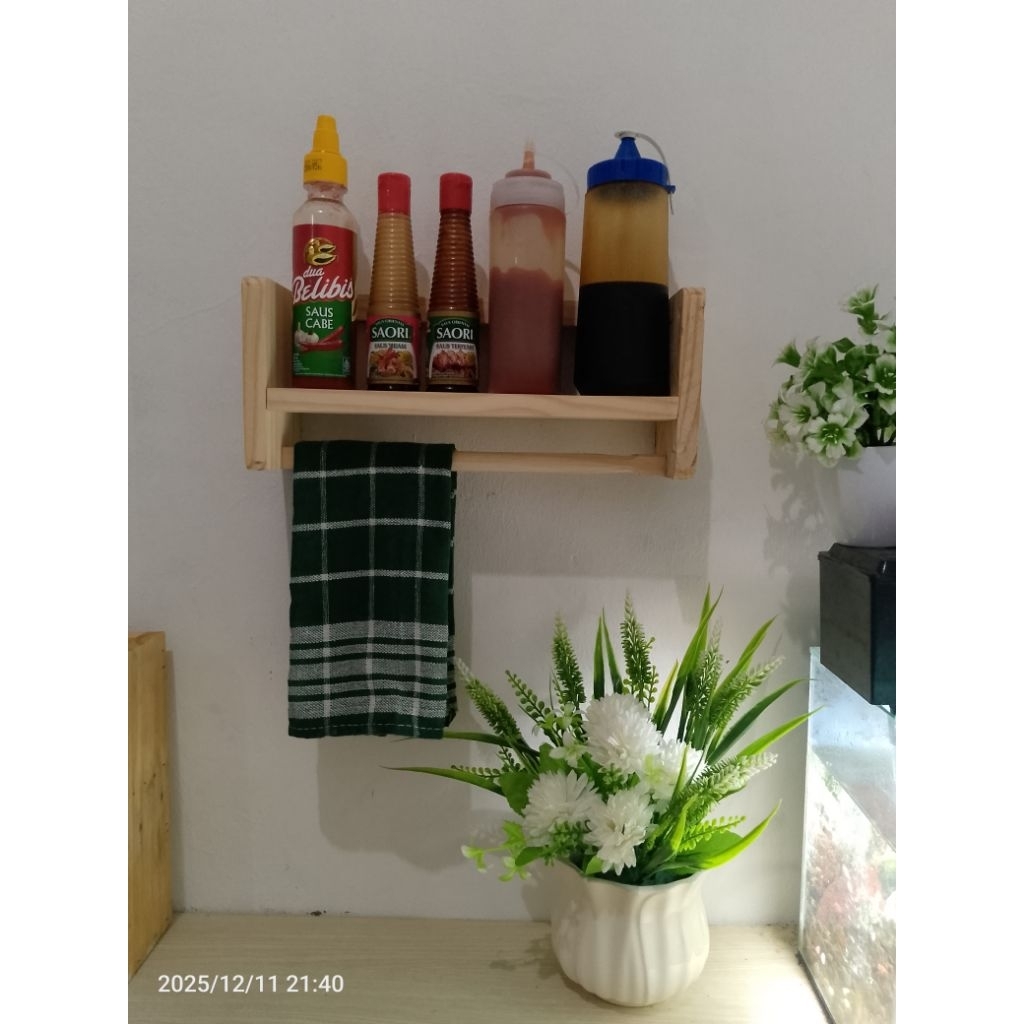 Rak Gantung serbaguna rak dapur kayu estetik