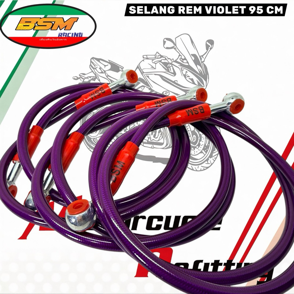 Selang Rem Variasi Depan / Tali Kabel Rem Cakram Depan Brake Line Serat Karbon Ukuran 95cm Jupiter M