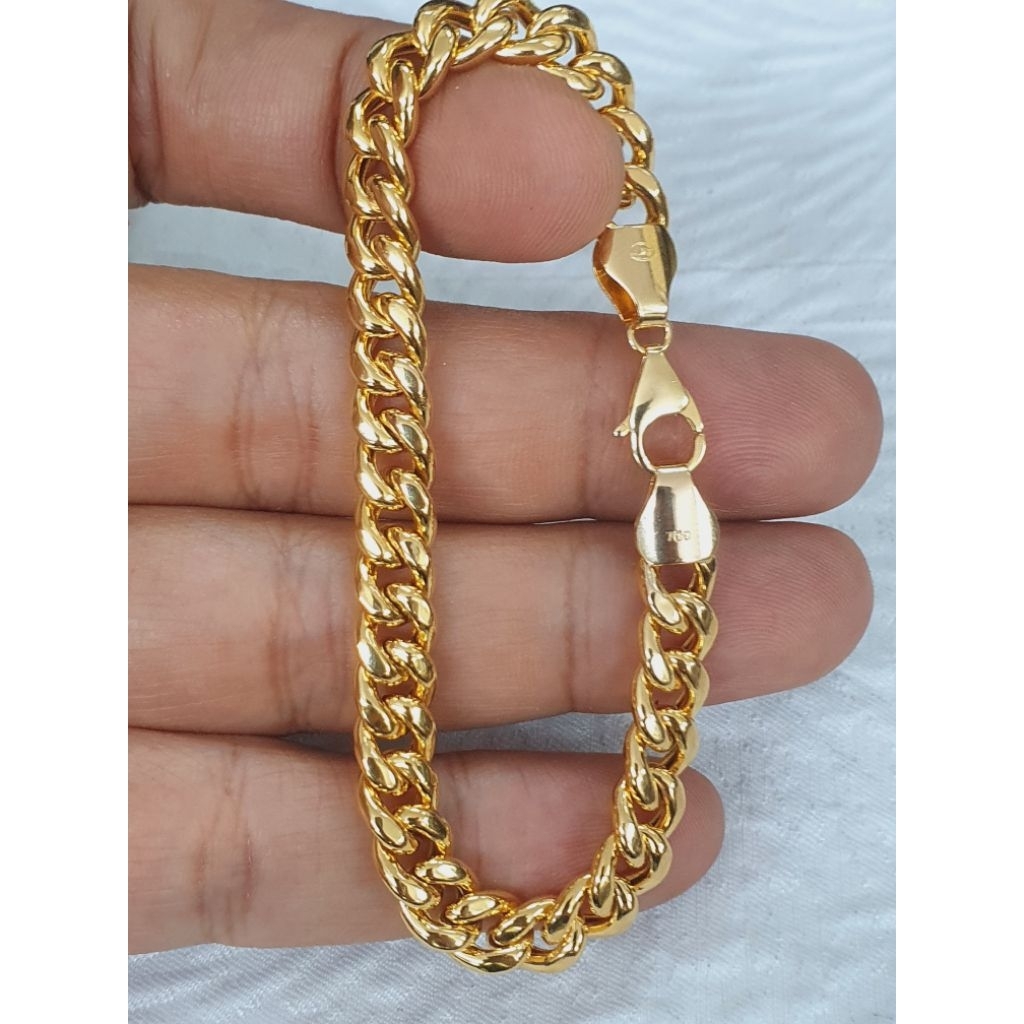 gelang hollow gepeng sisik naga polos emas 70% 700 70 % 16k