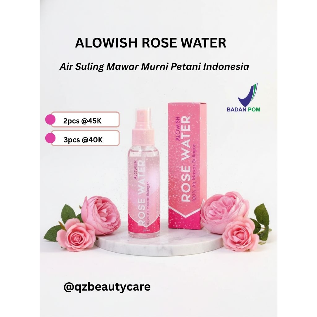 ALOWISH ROSE WATER | Air Mawar Suling Alowish | Air Mawar Suling | Air mawar glowing | Air mawar spr