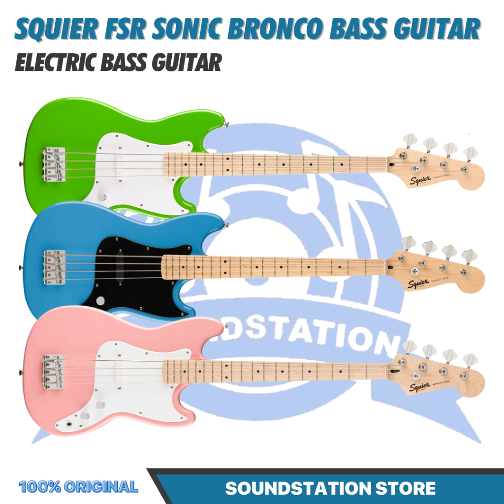 Squier FSR Sonic Bronco Bass Guitar - Bass Electric Shortscale Original