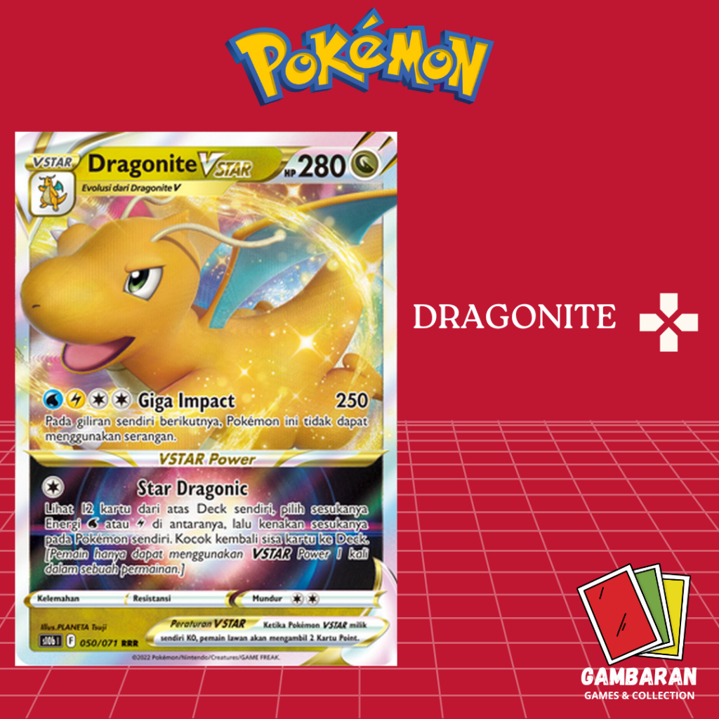 Dragonite VStar RRR 050/071 s10b Kartu Pokemon Indonesia TCG