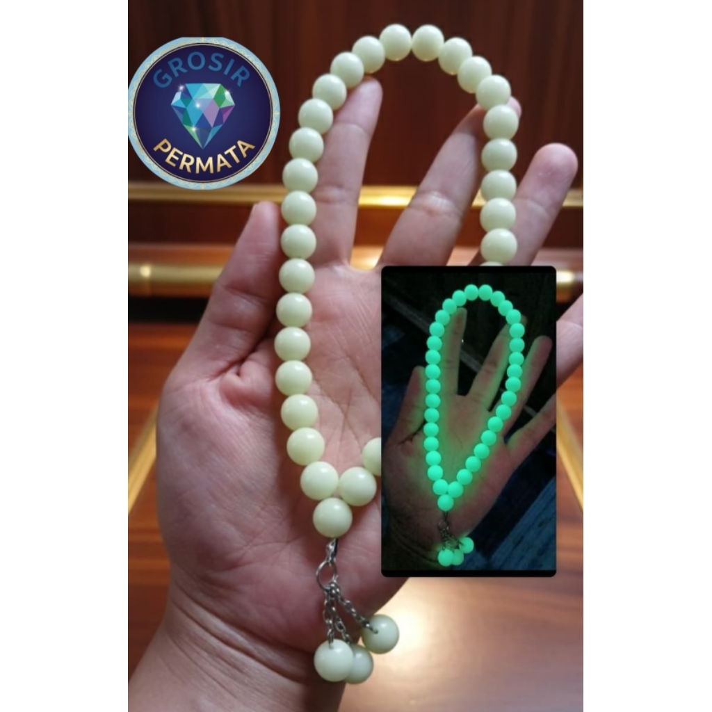 Tasbih batu fosfor 10mm 33 butir