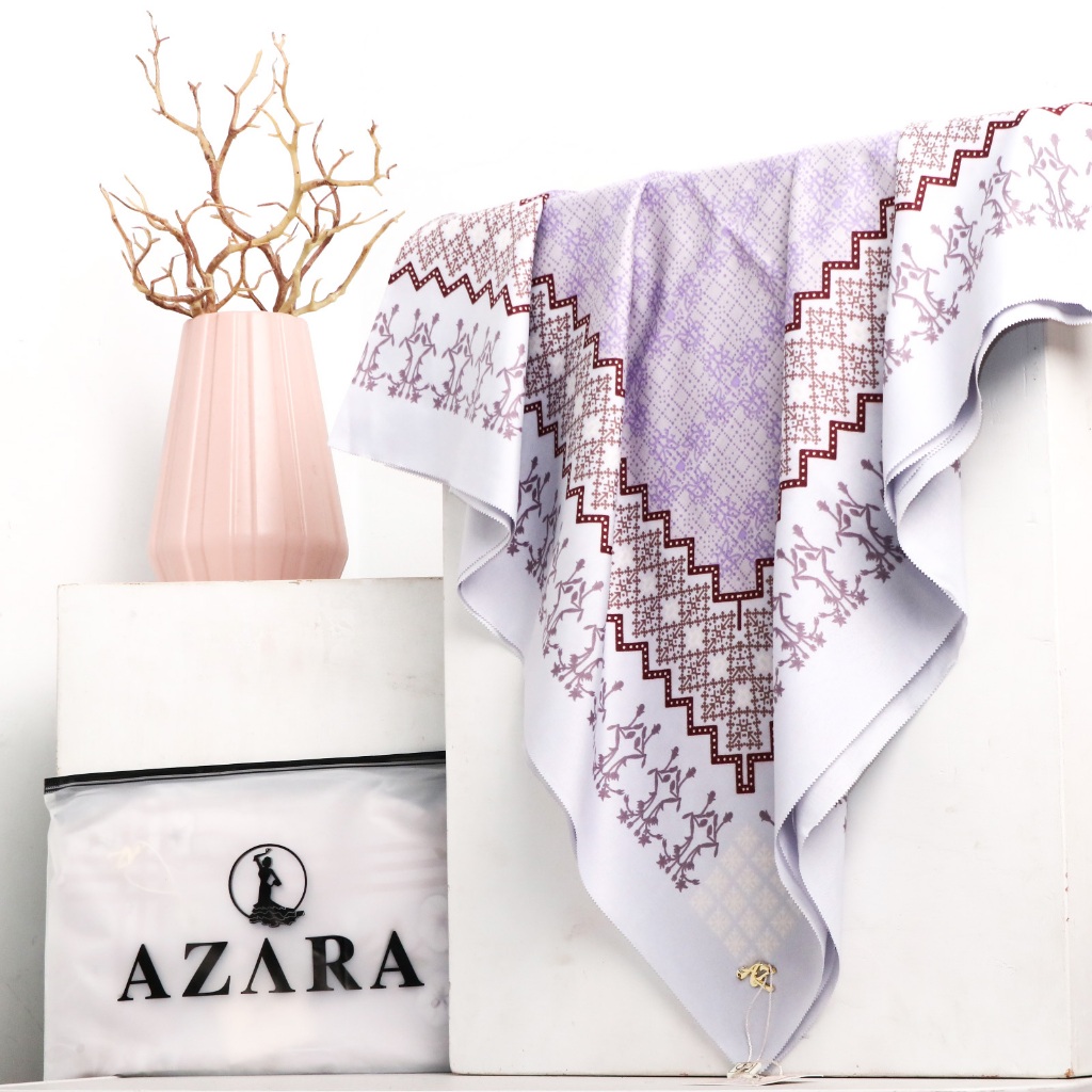 Hijab Voal Syari Motif AZARA (Free Pouch) - Jilbab Segiempat Jumbo 130x130 - Kerudung motif Seragama