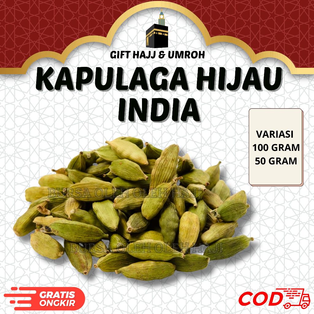 KAPULAGA HIJAU INDIA VARIASI 100 GRAM DAN 50 GRAM  KAPULAGA KERING KAPULAGA ARAB KAPULAGA SUPER CARD