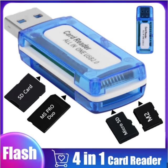 Card Reader All In One USB 2.0  Card Reader USB 4 in 1